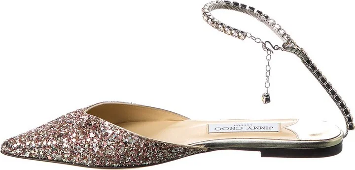 Jimmy Choo Saeda Glitter Flat - Image 2