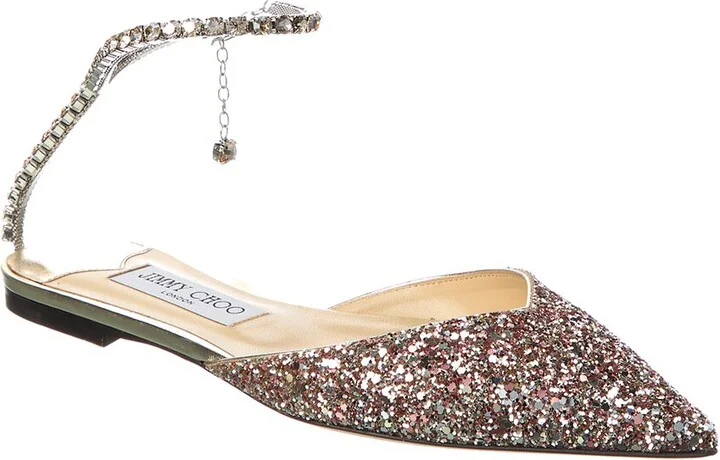 Jimmy Choo Saeda Glitter Flat