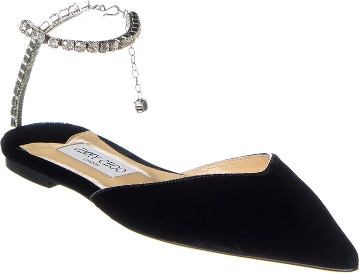 Jimmy Choo Saeda Velvet Flat