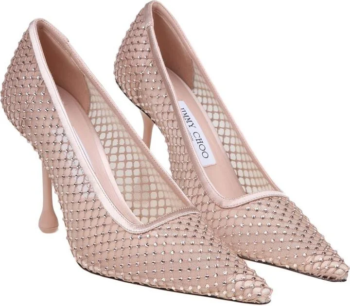 Jimmy Choo Satin And Mesh Pumps - Image 2