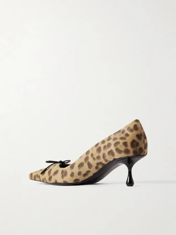 Jimmy Choo - Scarlett 50 Lace-up Leather-trimmed Leopard-print Pony Hair Pumps - Animal print - Image 3