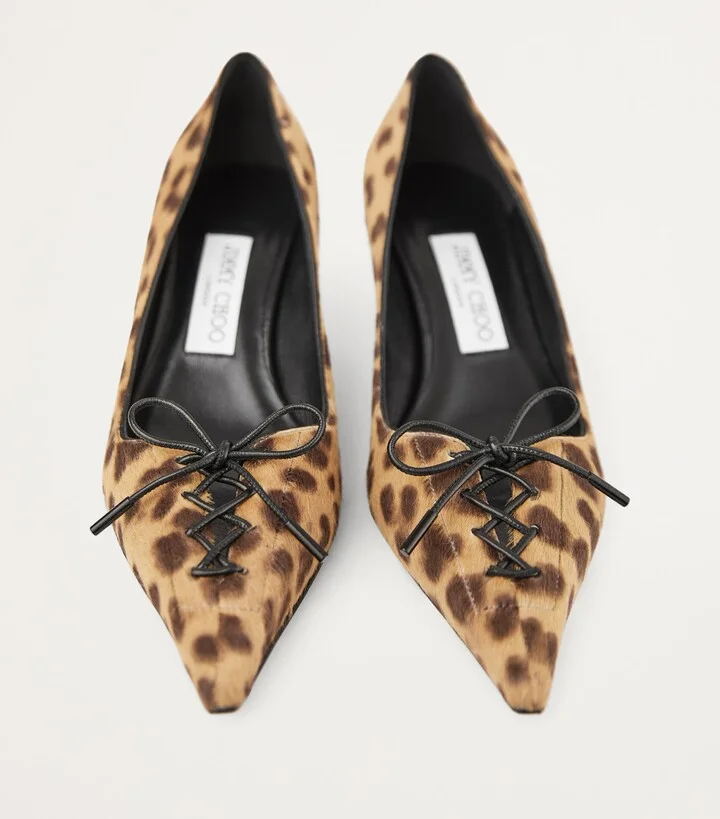Jimmy Choo Scarlett 50 Leather Leopard Pumps - Image 3