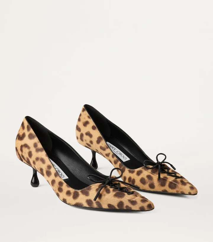 Jimmy Choo Scarlett 50 Leather Leopard Pumps - Image 4