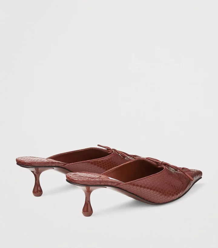 Jimmy Choo Scarlett 50 Leather Snake-Print Mules - Image 4
