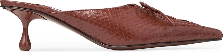 Jimmy Choo Scarlett 50 Leather Snake-Print Mules