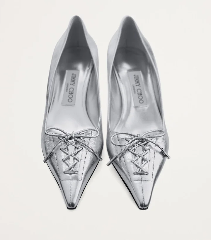 Jimmy Choo Scarlett 50 Metallic Lambskin Pumps - Image 3