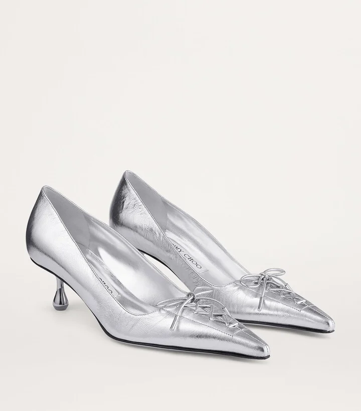 Jimmy Choo Scarlett 50 Metallic Lambskin Pumps - Image 4