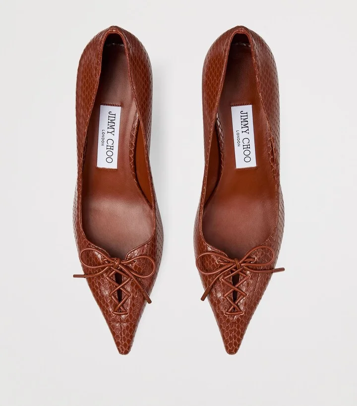 Jimmy Choo Scarlett 50 Snake Embossed Pumps - Image 2