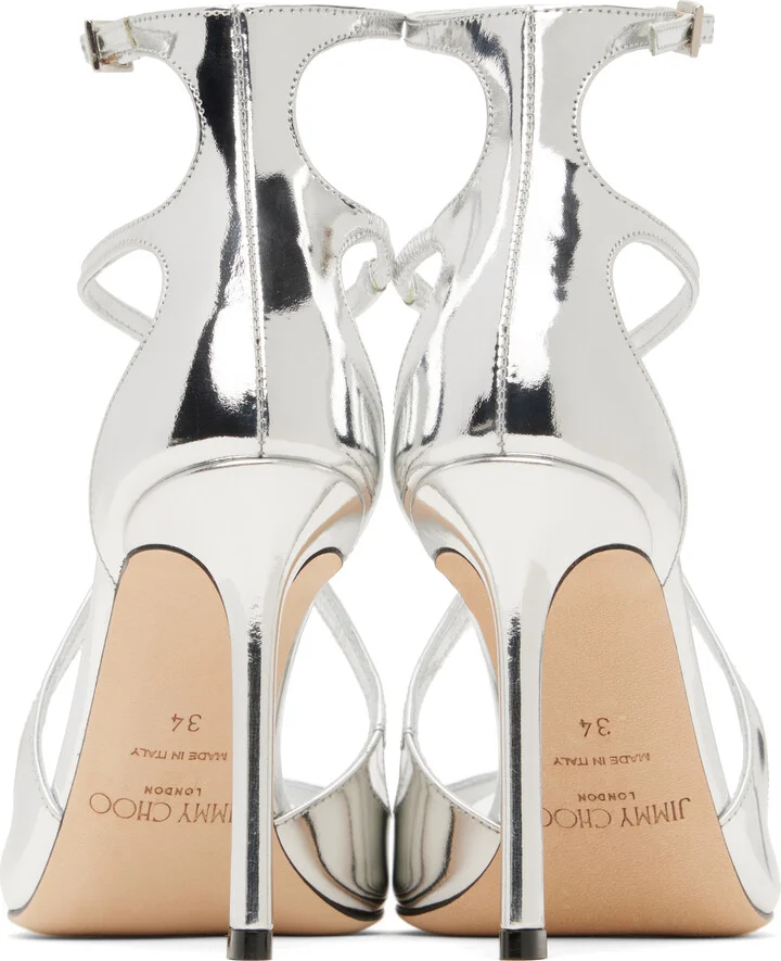 Jimmy Choo Silver Azia 95 Heeled Sandals - Image 2
