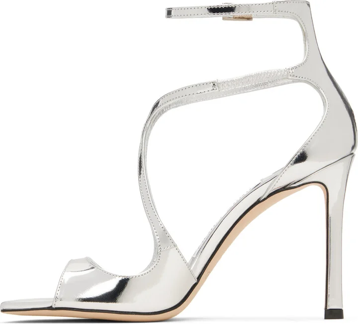 Jimmy Choo Silver Azia 95 Heeled Sandals - Image 3