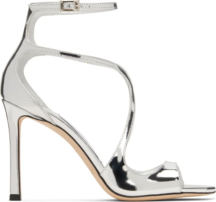Jimmy Choo Silver Azia 95 Heeled Sandals
