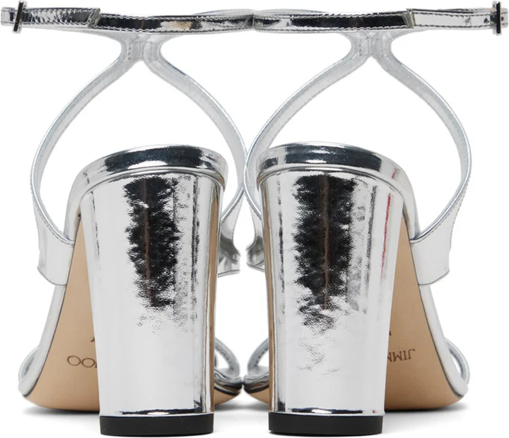 Jimmy Choo Silver Azie 85 Heeled Sandals - Image 2