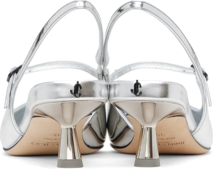 Jimmy Choo Silver Didi 45 Heels - Image 2