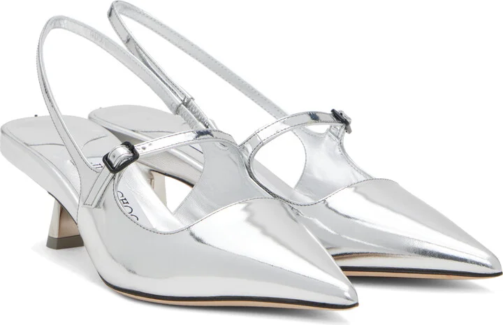 Jimmy Choo Silver Didi 45 Heels - Image 4