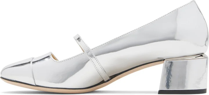 Jimmy Choo Silver Elisa 45 Heels - Image 3
