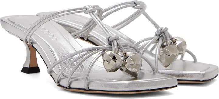 Jimmy Choo Silver Jemma 50 Mules - Image 4