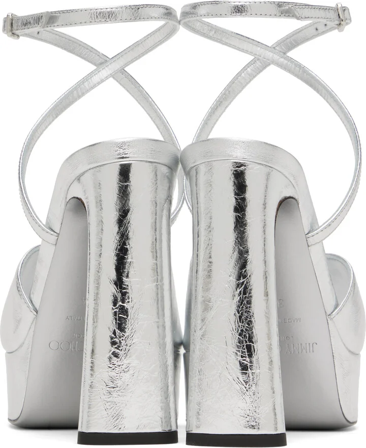 Jimmy Choo Silver Karli Platform 125 Heeled Sandals - Image 2