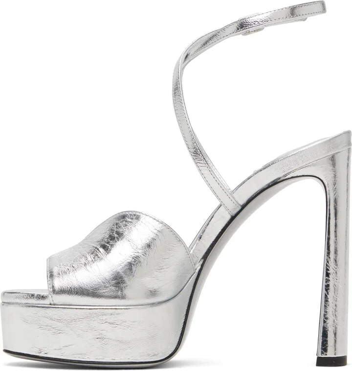 Jimmy Choo Silver Karli Platform 125 Heeled Sandals - Image 3