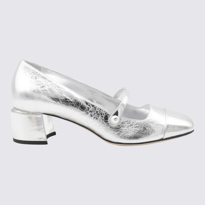 Jimmy Choo Silver Leather Elisa Pumps