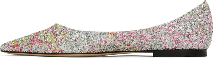Jimmy Choo Silver Love Ballerina Flats - Image 3