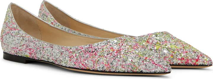 Jimmy Choo Silver Love Ballerina Flats - Image 4