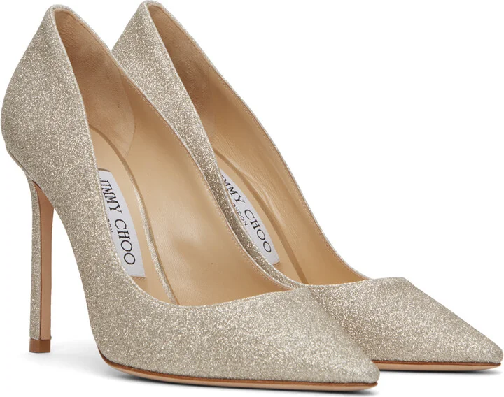 Jimmy Choo Silver Romy 100 Heels - Image 4