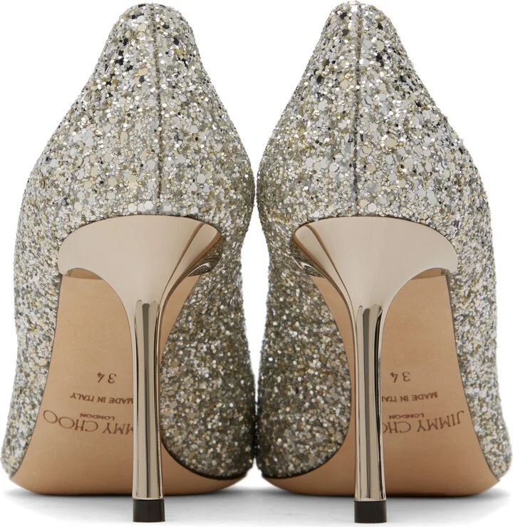 Jimmy Choo Silver Romy 85 Heels - Image 2