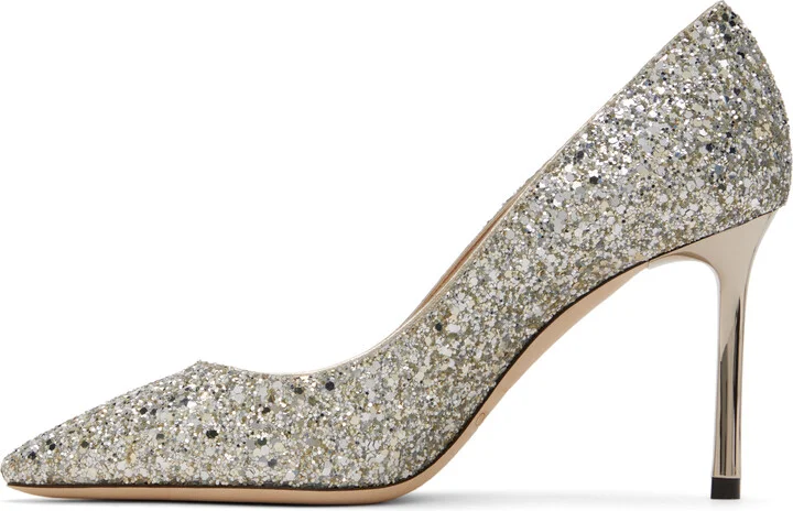 Jimmy Choo Silver Romy 85 Heels - Image 3