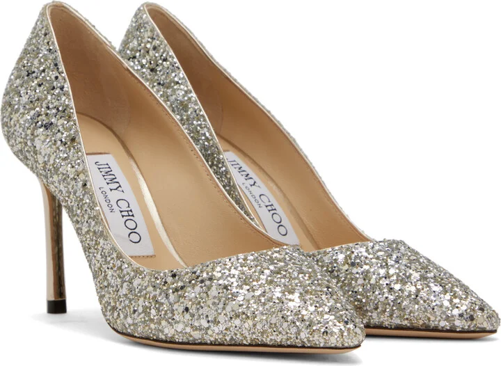 Jimmy Choo Silver Romy 85 Heels - Image 4