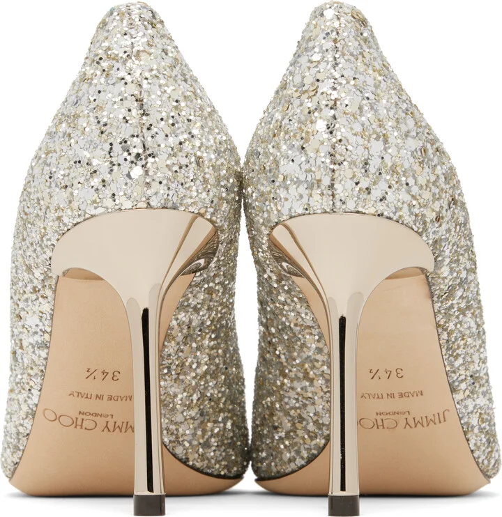 Jimmy Choo Silver Romy 85 Heels - Image 2