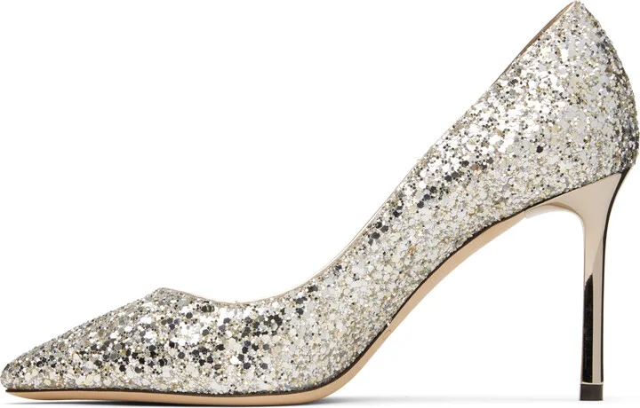 Jimmy Choo Silver Romy 85 Heels - Image 3