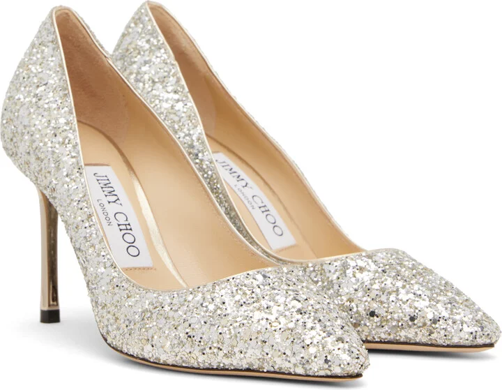 Jimmy Choo Silver Romy 85 Heels - Image 4