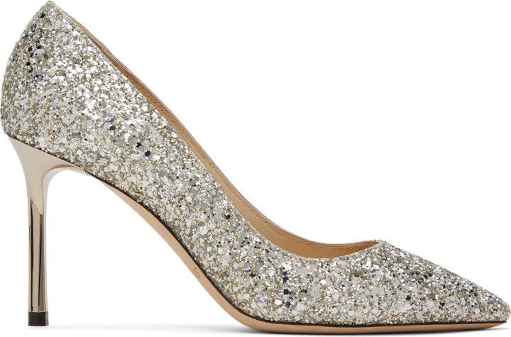 Jimmy Choo Silver Romy 85 Heels