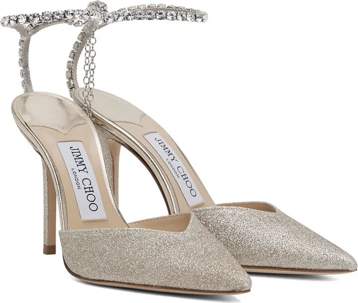 Jimmy Choo Silver Saeda 100 Heels - Image 4