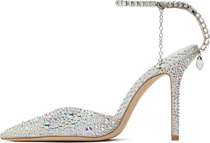 Jimmy Choo Silver Saeda 100 Heels - Image 3