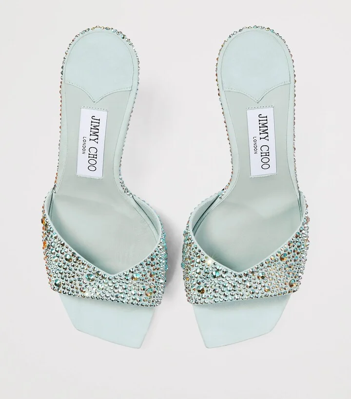 Jimmy Choo Skye 70 Leather Embellished Mules - Image 2