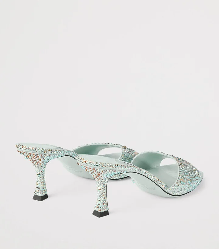 Jimmy Choo Skye 70 Leather Embellished Mules - Image 3