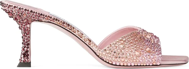 Jimmy Choo Skye 70 Leather Embellished Mules