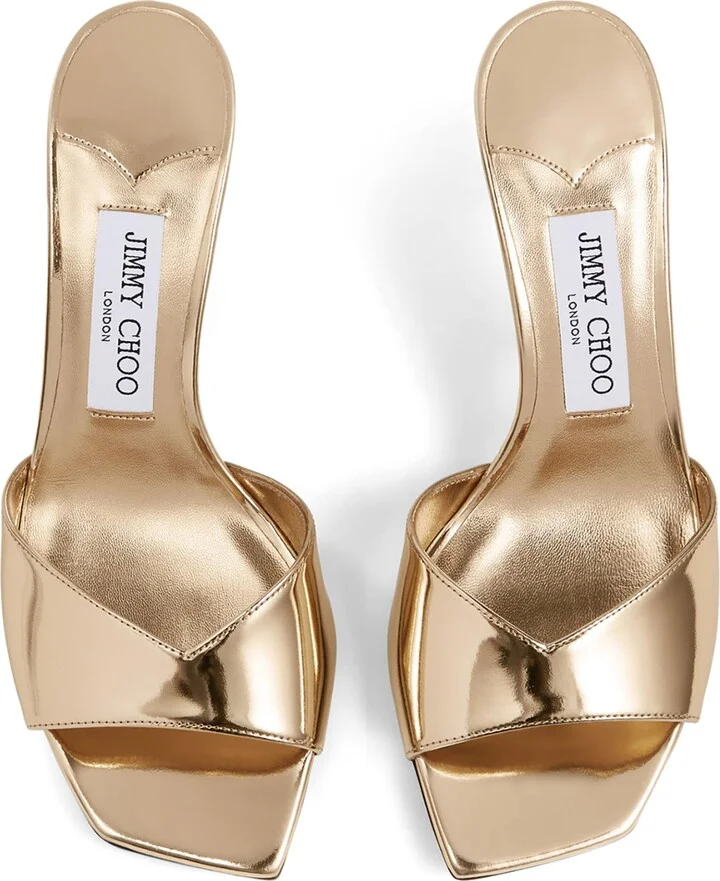 Jimmy Choo Skye 70 Metallic Leather Mules - Image 3