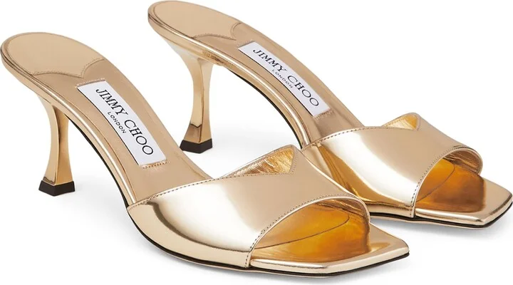 Jimmy Choo Skye 70 Metallic Leather Mules - Image 4
