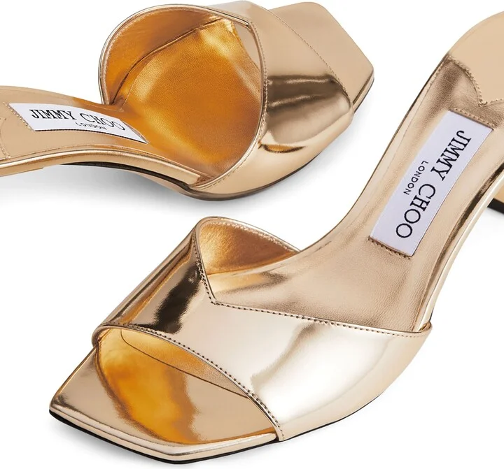 Jimmy Choo Skye 70 Metallic Leather Mules - Image 6