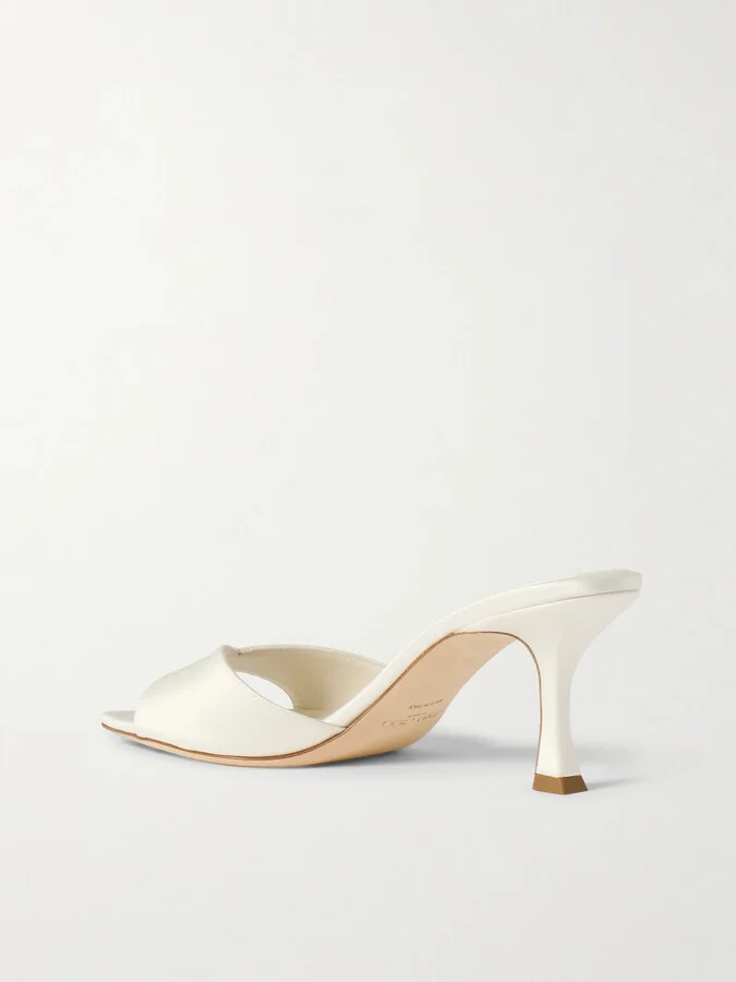 Jimmy Choo - Skye 70 Satin Mules - Ivory - Image 3