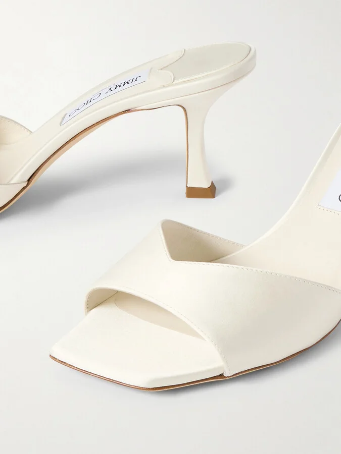 Jimmy Choo - Skye 70 Satin Mules - Ivory - Image 4