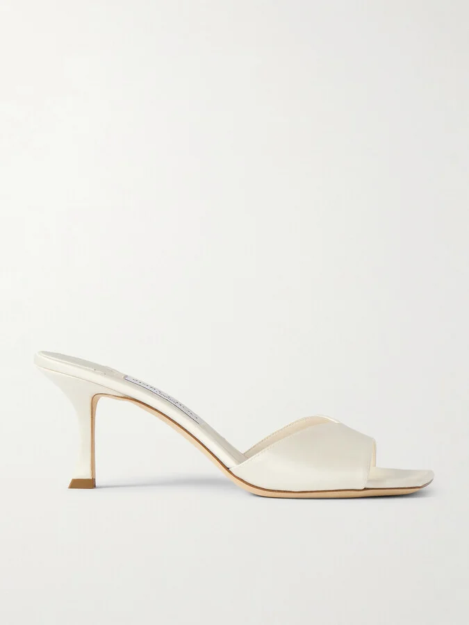 Jimmy Choo - Skye 70 Satin Mules - Ivory