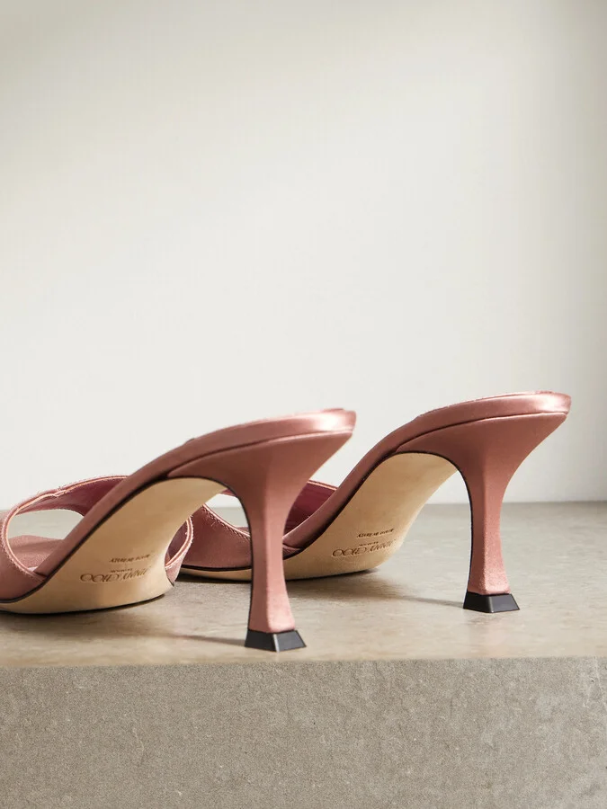 Jimmy Choo - Skye 70mm Satin Mules - Pink - Image 3