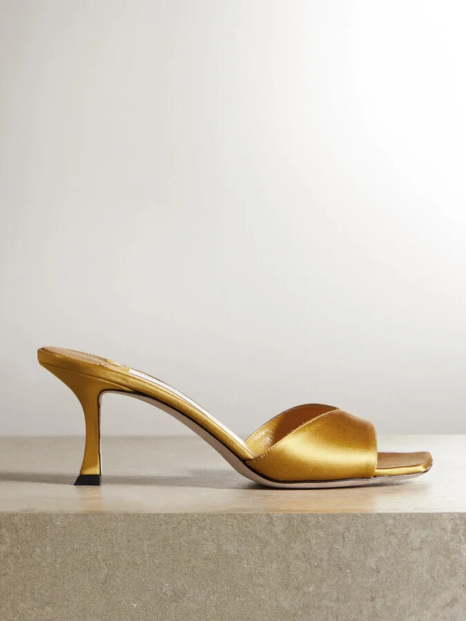 Jimmy Choo - Skye 70mm Satin Mules - Yellow