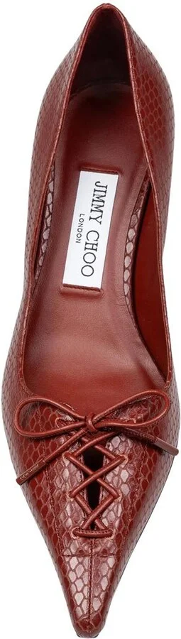 Jimmy Choo Snakeskin-Print Leather Pumps - Image 3