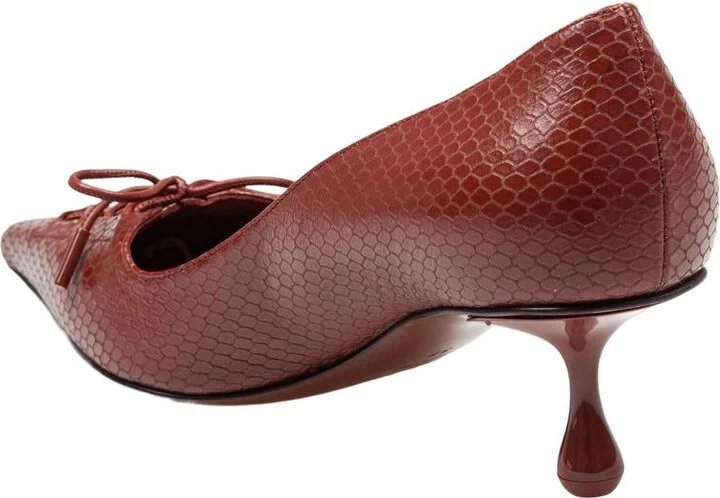 Jimmy Choo Snakeskin-Print Leather Pumps - Image 4