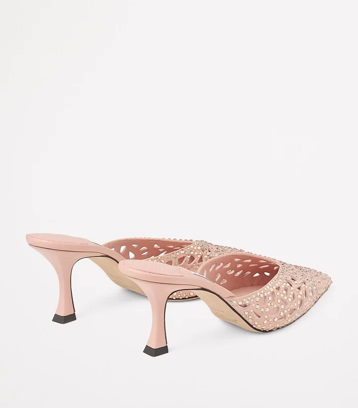 Jimmy Choo Solar 70 Leather Embellished Mules - Image 3