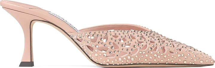 Jimmy Choo Solar 70 Leather Embellished Mules